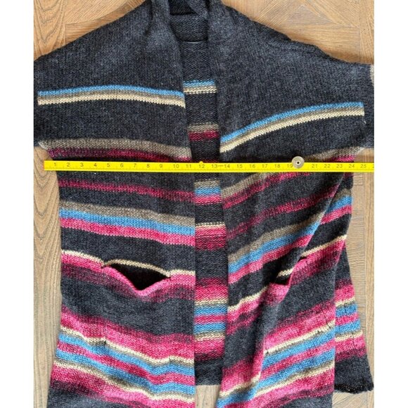 STETSON Women's Cardigan Sz Med Striped Oversized Knit Open-Front Sweater - Picture 3 of 7